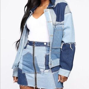 FashionNova patchwork denim jacket